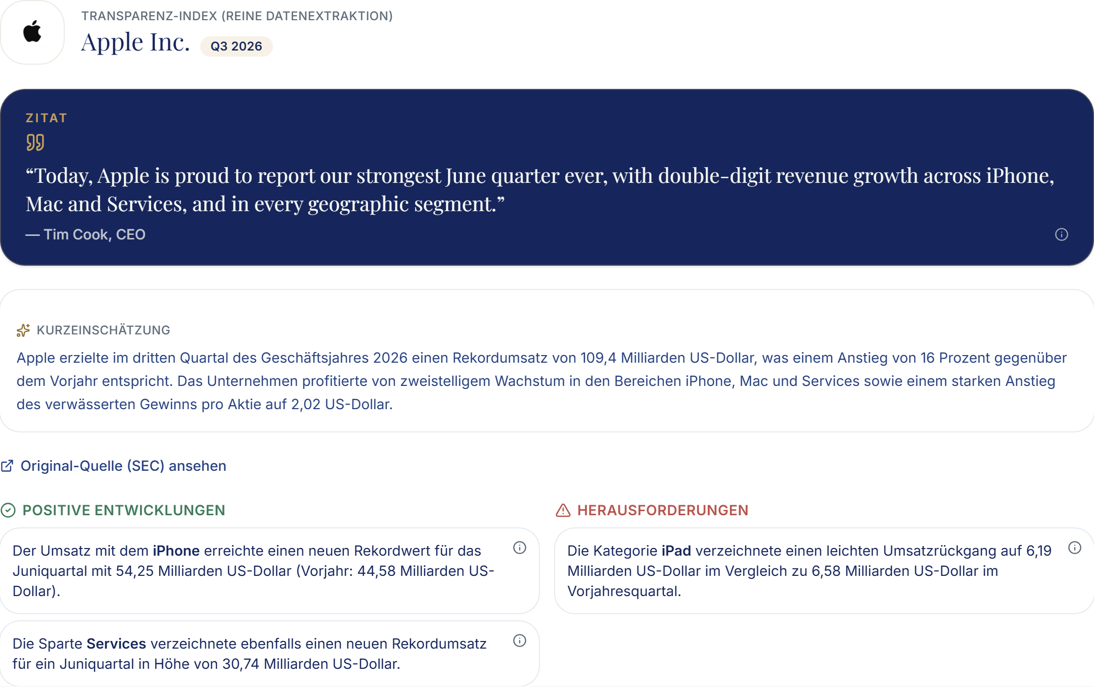 Automatisierte Quartalsberichte